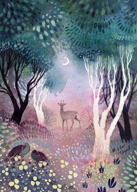 Ulla Thynell, Illustration Kunst, 동화 삽화, Arte Inspo, Fairytale Art, Night Art, Arte Animal, Art And Illustration, 판타지 아트