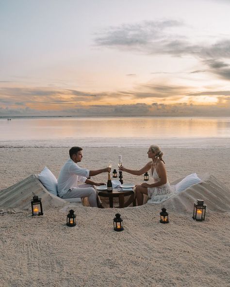 All of my favourite things - sunset, ocean view, candles, champagne, dinner time & you 💛 Thanks to @nextparadise for the dreamiest dinner… . #zanzibar #travel #couple #romantic #dinner #sanddinner #africa #island #resort #luxury Zanzibar Honeymoon, Zanzibar Africa, Zanzibar Travel, Honeymoon Resorts, Summer Vacation Outfits, Morocco Travel, Relaxing Vacations, Summer Destinations, Summer Getaway