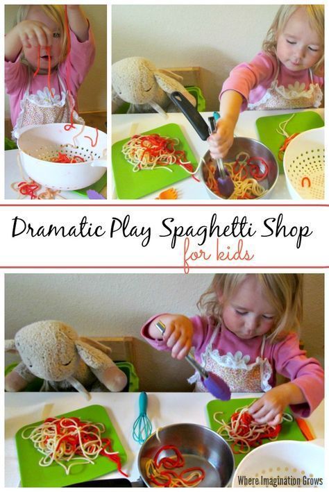 Preschool Restaurant Dramatic Play Prompt: Spaghetti Shop for Kids! Preschool Restaurant, Restaurant Dramatic Play, Nutrition Preschool, Dramatic Play Activities, Dramatic Play Themes, Cooking Theme, Restaurant Themes, Dramatic Play Preschool, Dramatic Play Area