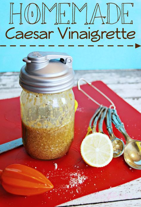 Do you love Caesar dressing? Did you know it can be creamy or a vinaigrette? Check out how easy it is to whip up your own Caesar Vinaigrette Dressing. #masonjars #saladdressing #caesardressing Caesar Vinaigrette Dressing, Caesar Vinaigrette, Homemade Caesar Salad Dressing, Vinaigrette Dressing Recipe, Homemade Caesar, Vinaigrette Salad, Caesar Salad Dressing, Caesar Dressing, Vinaigrette Recipes