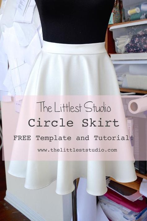 Free Sewing Pattern: Littlest Studio Circle Skirt Tips Menjahit, Circle Skirt Tutorial, Pola Rok, Diy Sy, Projek Menjahit, Skirt Tulle, Skirt Tutorial, Diy Vetement, Beginner Sewing Projects Easy