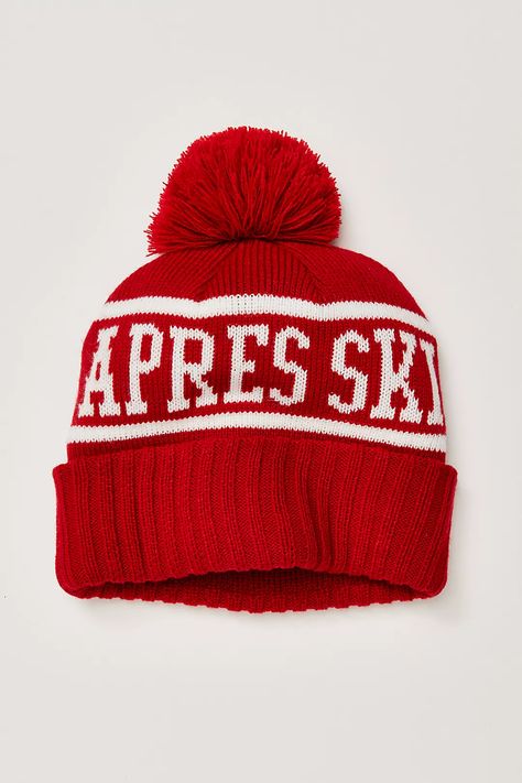 Apres Ski Team Pom Beanie | Free People Pedicure Colour, Pedicure Trends, Ski Trip Outfit, Cool Beanies, Mountain Trip, Ski Team, Summer Pedicure, Ski Print, Pedicure Colors