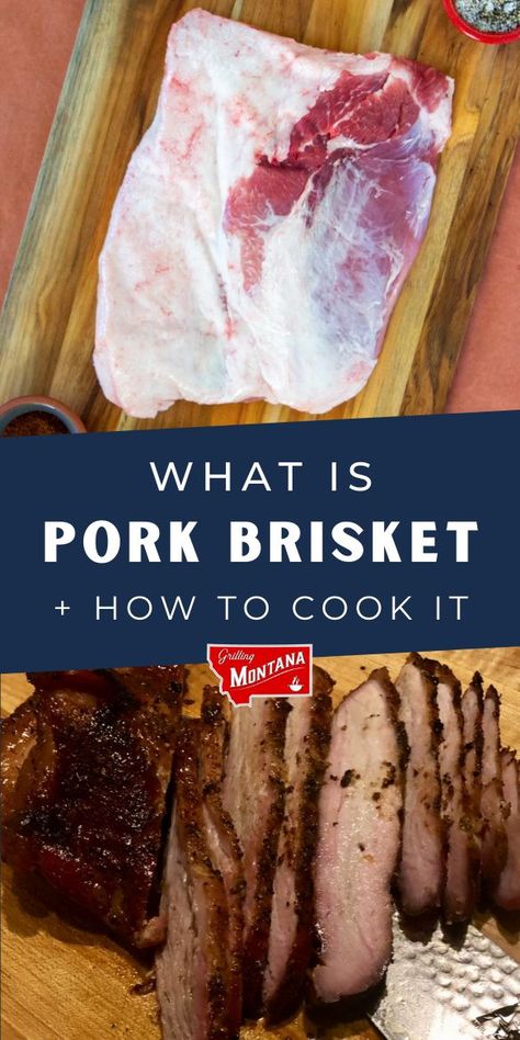 Pork Brisket Recipes, Grilling Brisket, Brisket Smoked, Grilling Recipes Pork, Pork Brisket, Recipes Meat, Grilled Meat Recipes, Pellet Grill Recipes, Grilled Dinner