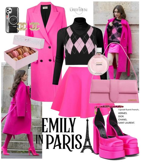 Emily In Paris Pink Outfit, Emily In Paris Season 2 Outfits, Emily In Paris Outfits Season 4, Camille Emily In Paris Outfits Season 3, Emily In Paris Fashion Season 3, Emily In Paris Outfits Inspiration, Emily In Paris Inspired Outfits, Emily In Paris Outfits, Polyvore Summer