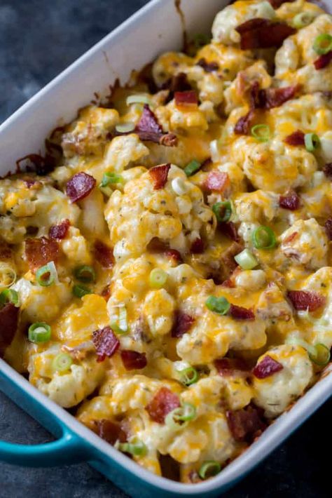 Recipes With Mayo, Keto Cauliflower Recipes, Keto Cauliflower Casserole, Loaded Cauliflower Bake, Keto Mac And Cheese, Loaded Cauliflower Casserole, Bbq Side Dishes, Loaded Cauliflower, Keto Side