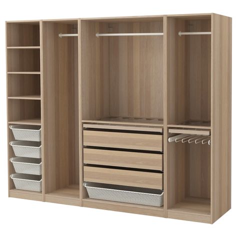 PAX Armoire-penderie - effet chêne blanchi - IKEA Ikea Wardrobe Storage, Bedroom Wardrobe Ideas, Ikea Wardrobe, Ikea Closet, Ikea Pax Wardrobe, Closet Design Layout, Pax Wardrobe, Wooden Bedroom, Closet Layout