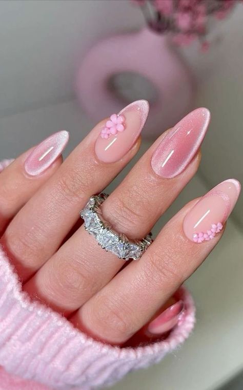 Summer Nails For Brown Skin Tone, Almond Nails Pink, Acrylic Nail Designs Coffin, Acrylic Nails Almond Shape, Nail Extensions Acrylic, Simple Gel Nails, Summery Nails, Casual Nails, Classy Acrylic Nails