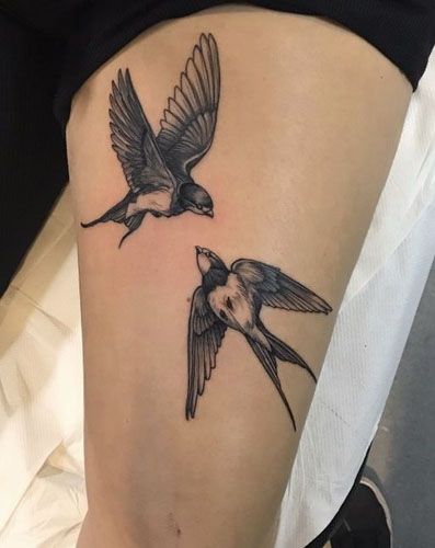 Bird Tattoo Designs With Images 6 Sparrow Tattoo Meaning, Tato Realis, White Bird Tattoos, Sparrow Tattoo Design, Swallow Tattoo Design, Simple Bird Tattoo, Swallow Bird Tattoos, Vogel Tattoo, Sparrow Tattoo