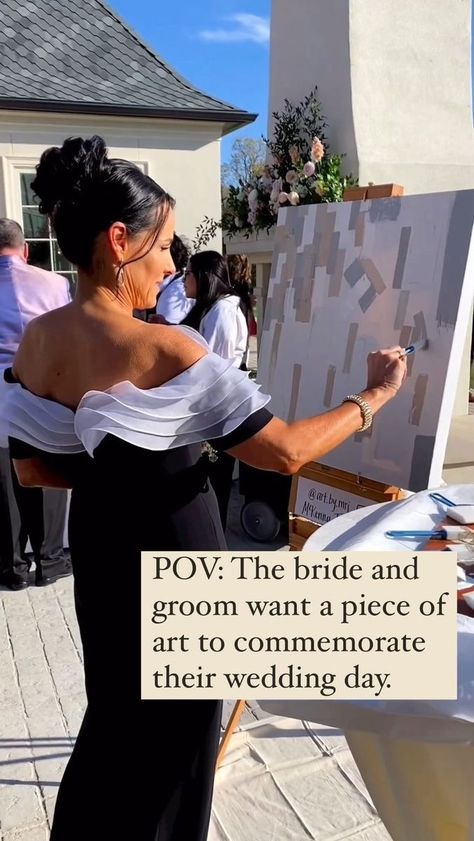 100 Layer Cake on Reels | The Emotions · Best of My Love Wedding Guest Book Painting, Wedding Guestbook Idea, Interactive Painting, Wedding Canvas, Guest Book Ideas, Wedding Painting, Wedding Activities, Dream Wedding Ideas Dresses, Wedding Entertainment