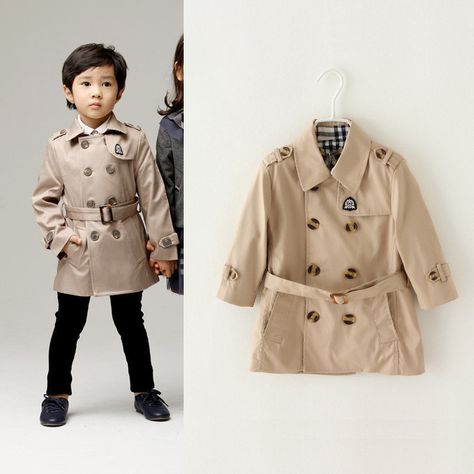 https://www.aliexpress.com/item/BS-006-British-temperament-double-breasted-badges-coat-children-coat-boys-autumn-section-European-and-American/32405338399.html?spm=2114.10010108.1000014.6.5ZFSy4&scm=1007.13338.46806.0&pvid=5b0794a5-2476-4259-8b97-912a3fa00faf&tpp=1 Boys Trench Coat, Trench Coat Fashion, Casual Trench Coat, Jacket Varsity, Gentleman Outfit, Boy Outerwear, Trench Coat Style, Cool Baby, Beige Coat