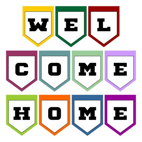 Free Printable Welcome Home Banner Template Welcome Home Cake Topper Printable, Welcome Home Printable Free, Welcome Back Banner Printable Free, Welcome Home Banner Printable Free, Welcome Banner Printable Free, Free Printable Banner Template, Back To School Banner Design, Welcome Letter Design, Welcome Home Printable