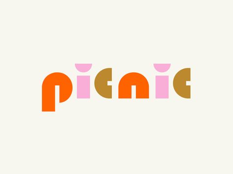 Picnic Logo Design Ideas, Picnic Logo Design, Picnic Branding, Picnic Logo, Geometric Branding, Picnic Design, Playful Branding, Colorful Branding, Logo Geometric