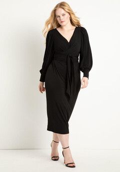 Cross Front Midi Dress Plus Size Cocktail Dress Wedding, Plus Size Cocktail Dress, Cape Sweater Ponchos, Wrap Dress Casual, Plus Size Cocktail, Cocktail Dress Wedding Guest, Column Skirt, Striped Sweater Dress, Cocktail Dress Wedding