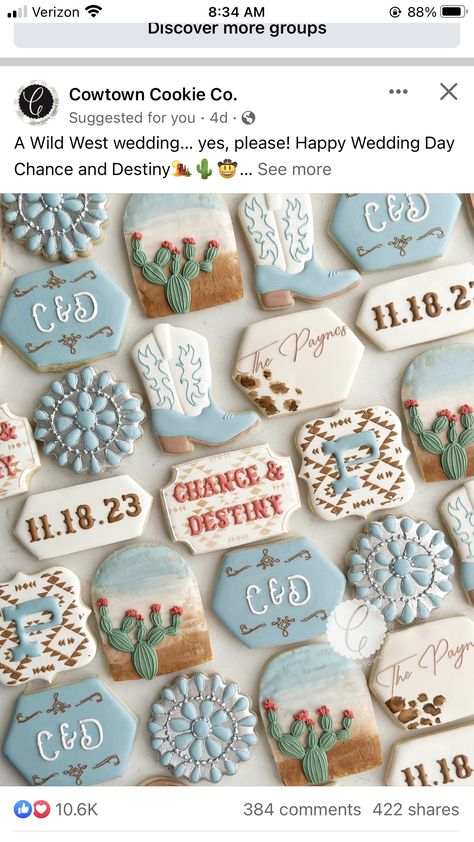 Western Wedding Cookies Decorated, Western Bridal Shower Cookies, Western Wedding Cookies, Western Cookies Decorated, Western Baby Shower Cookies, Wild West Baby Shower Theme, Fall Wedding Cookies, Western Cookies, Western Wedding Cake