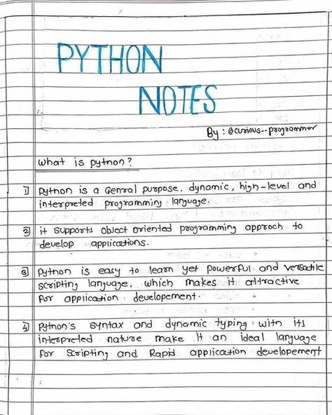 codingupdates on Instagram: "Python Notes ☺️ Save it 📝 Follow @codingupdates for more programming content. . . Credit- @curious_programmer IMPORTANT THINGS TO DO👇 🚀•Follow for more posts like this 😇 🚀•Watch our story for knowledge! 🧠 Comment your views on the post. 🧠💻 Turn on story and post notifications for good times😃💯 Thanks for your support😃❤ . . . ⁣⁣⁣#python3 #coding #coders #pythoncode #pythoncoder #pythonlearning #pythonprogramming #machinelearning #artificialintelligence #codi Python Notes Aesthetic, Python Notes, Coding Notes, Computer Course, Computer Notes, Learn Computer Science, Learn Computer, Computer Learning, Physics Notes