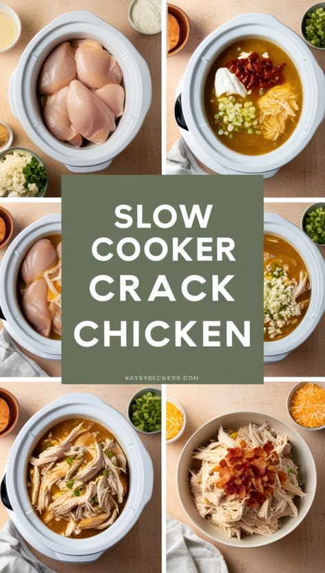 🍕 Irresistible Casual Slow Cooker Crack Chicken Tasty Dry Ranch Seasoning, Gooey Cheese, Fool Proof Recipes, Ranch Seasoning, Crumbled Bacon, Crushed Red Pepper Flakes, Ultimate Comfort Food, Herbs And Spices, Egg Noodles