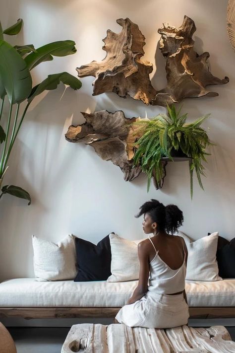 Mounting Large Staghorn Ferns: Creative Displays Staghorn Mounting Ideas, Plants On Wall Bedroom, Hanging Moss Decor, Staghorn Fern Mounting Ideas, Diy Staghorn Fern Mount, Plant Next To Tv, Diy Display Wall, Staghorn Fern Mount Ideas, House Plant Display Ideas