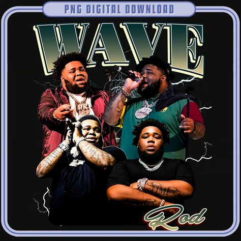 Graphic Tee Png, Rod Wave Collage, Wave Collage, Rap Playlist, Rap Album Covers, T Shirt Design Png, Rod Wave, Cute Dreads, Vintage Png