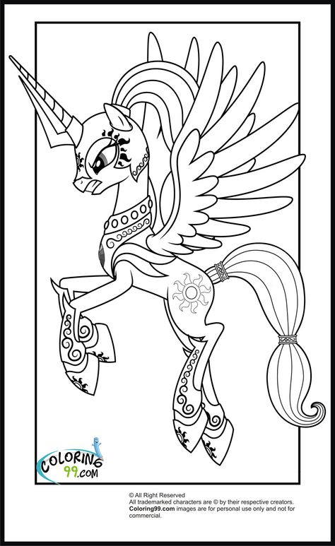 Princess Celestia ready for battle My Little Pony Coloring Pages, Little Pony Coloring Pages, Pony Coloring Pages, My Little Pony Princess, Horse Coloring Pages, Princess Coloring Pages, Princess Celestia, Princess Luna, Unicorn Coloring Pages