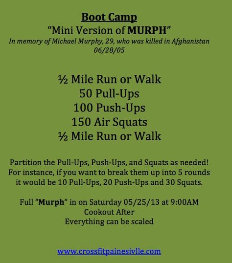 Mini Murph Workout! Mini Murph Workout, Murph Prep Workouts, Modified Murph Workout, The Murph Workout Modified, Murph Workout Crossfit, Garage Workouts, Hero Wods Workouts, Murph Workout, 15 Min Wod Crossfit