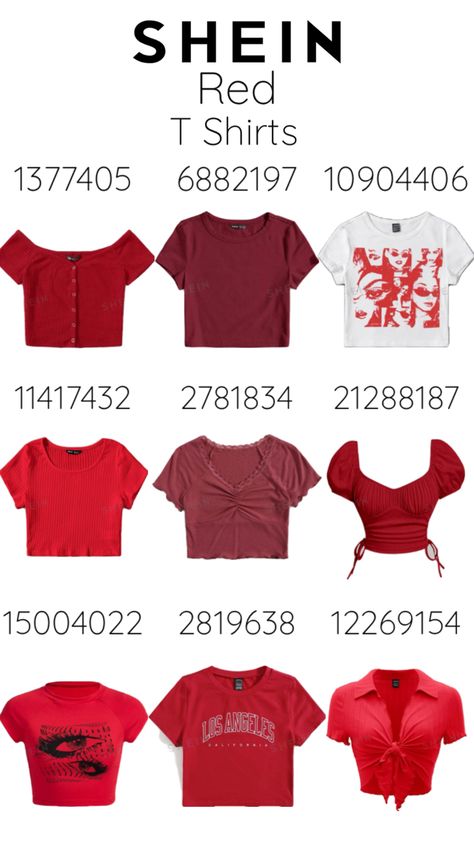 Shein Codes, Clothes Codes, Shein Outfits, Y2k Clothes, Cute Everyday Outfits, Red Top, Cute Fits, New Wardrobe, School Outfits