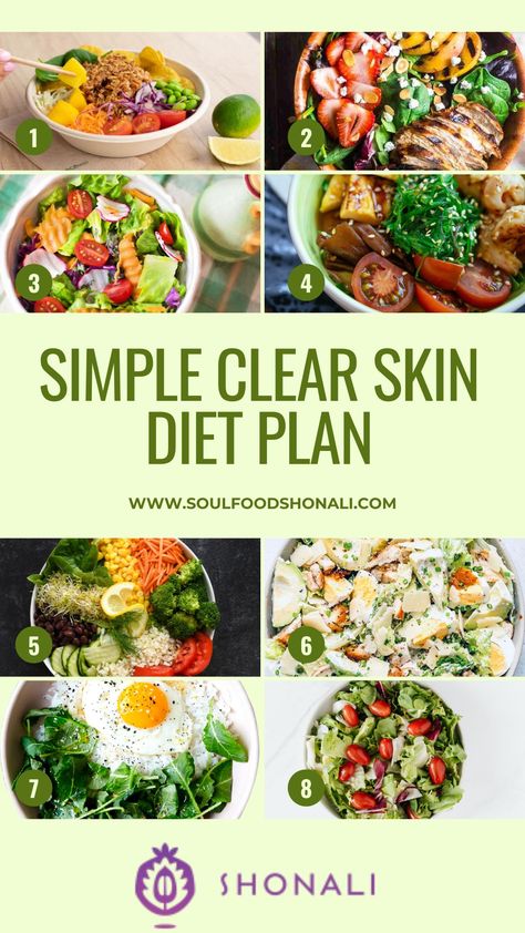 Achieve clear, radiant skin with our anti-acne diet plan. This plan includes nutrient-rich foods that help reduce inflammation and prevent breakouts. Discover the best foods to support your skin health and say goodbye to acne. Skin Diet Plan, Acne Diet Plan, Anti Acne Diet, Best Foods For Skin, Macrobiotic Diet, Foods For Clear Skin, Clear Skin Diet, Acne Diet, Mild Acne