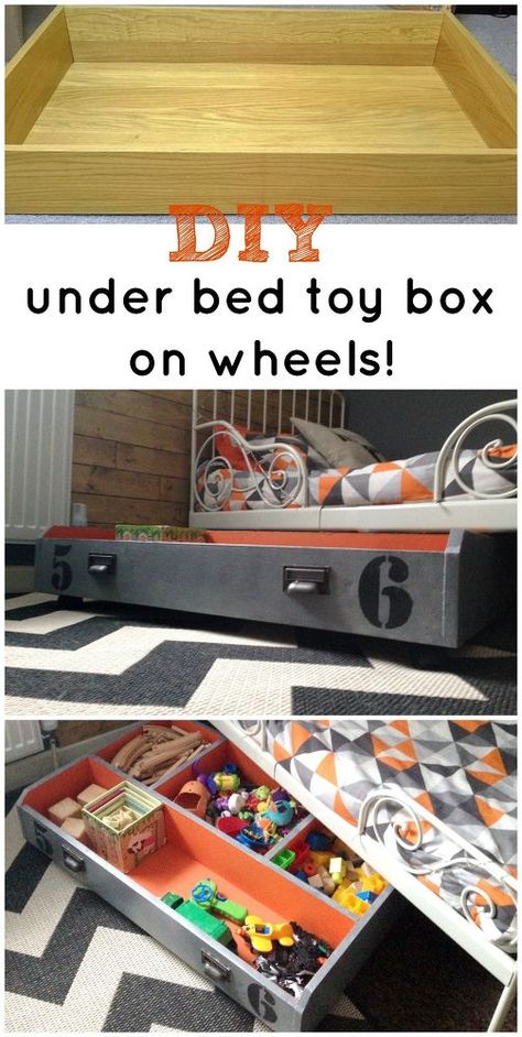 Ikea+Drawer+To+Under+Bed+Toy+Box. Tutorial: http://www.hometalk.com/13473871/ikea-drawer-to-under-bed-toy-box?se=fol_new-20160206-1&utm_medium=email&utm_source=fol_new&date=20160206&slg=712ef8efcc9142fe2402f196bf77df85-1110481 Ikea Drawers, Diy Toy Storage, Ikea Pax, Toy Rooms, Big Boy Room, Diy Desk, Big Girl Rooms, Toy Organization, Under Bed