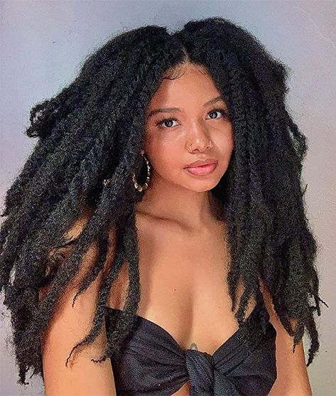 Marley Hair Crochet Hairstyles, Crochet With Bangs, Crochet Hair Ideas, Crochet Curl, Marley Hair Crochet, Marley Crochet Braids, Curly Hair Crochet, Crochet Marley Hair, Crochet Afro