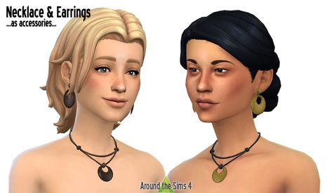 Around the Sims 4 | Custom Content Download | Necklace & Earrings set Around The Sims 4, Ancient Necklace, The Sims 4 Custom Content, Sims Medieval, Earrings Necklace Set, Sims Building, Sims 4 Downloads, Sims 4 Update, Sims 4 Collections