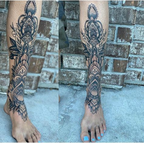 Shin Tattoo, Tattoo Mandala, I Tattoo, Tatting, Tattoos