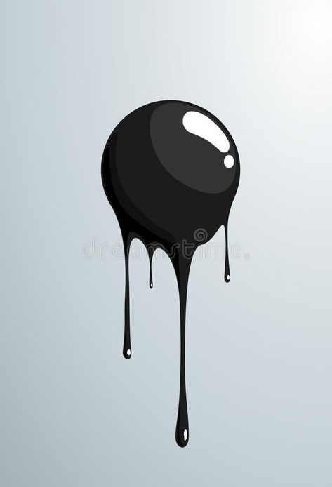 Black ball melting. Vector fresh painted sphere. Painted black ball melting in drops royalty free illustration Melted Drawing, Melt Illustration, Sphere Tattoo, Melting Painting, Melting Drawing, Drops Illustration, Sphere Illustration, Drop Illustration, Sphere Art