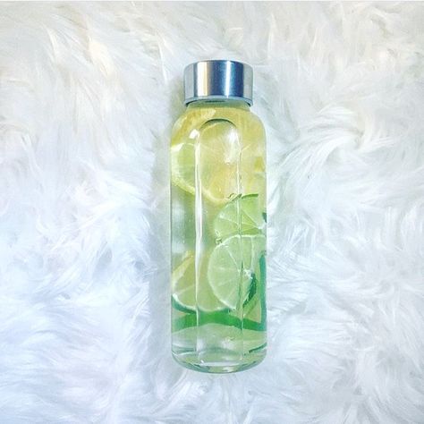 Lemon, lime, ginger, and mint leaves infused in water creates a tasty and healthy beverage for any time of the day. Try one of our fruit infusers that doubles as a regular glass water bottle here: http://bit.ly/WL_InfuseYourWater Fruit Infused, Glass Water Bottle, Mint Leaves, Lemon Lime, In Water, Healthy Drinks, Voss Bottle, Plastic Water Bottle, Natural Remedies