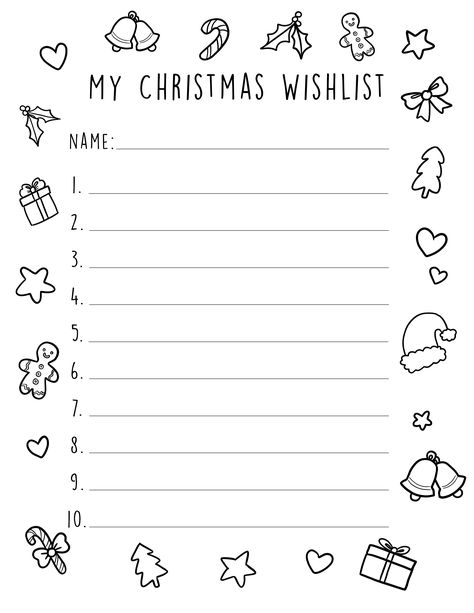 Christmas List Worksheet, Christmas List Printable Aesthetic, Aesthetic Christmas Wish List Template, Aesthetic Wishlist Template, Christmas List Coloring Page, Christmas Lists Printable, Christmas Whislist Ideas Paper, Kids Christmas Wish List Printable, Ideas For Christmas Wishlist