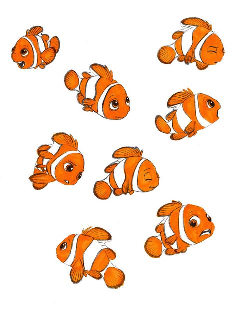 Art of Finding Nemo Pixar Animation Studios, Good Animated Movies, Pixar Animation, Cartoon Drawings Of People, Cartoon Drawings Of Animals, Reef Fish, Cartoon Drawing Tutorial, Animal Doodles, Animation Studios