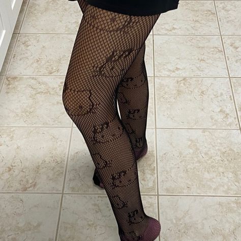 Hello Kitty Tights Outfit, Hello Kitty Fishnets, Hello Kitty Thigh Highs, Hello Kitty Tights, Heart Fishnet Tights, Fishnets Aesthetic Grunge, Goth Tights, Fishnet Outfits, Sanrio Clothes