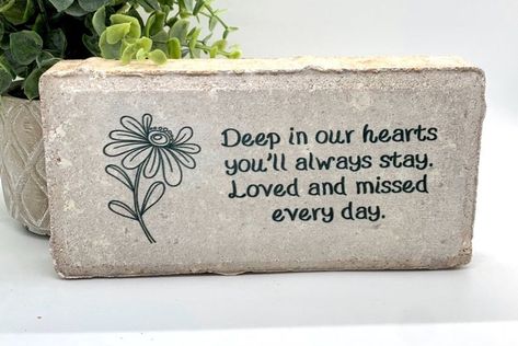 Slate Memorial Plaque, Road Side Memorial Ideas, Memory Stones Ideas, Memorial Plaques Outdoor, Memorial Plaque Ideas Quotes, Memorial Stones For Loved Ones, Grave Stones Ideas, Memorial Stones Diy, Miss My Mom Quotes