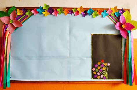 Ideas Board Border Design, Notice Board Decoration, Soft Board Decoration, School Board Decoration, Diy Preschool, Art Activities For Toddlers, Preschool Classroom Decor, Classroom Display, Hand Crafts For Kids