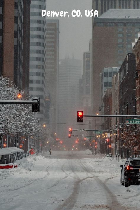 Denver, the capital of Colorado, is an American metropolis dating to the Old West era Early Adulthood Aesthetic, Widget Christmas, Winter Wallpaper Iphone, Red Traffic Light, Colorado Aesthetic, Iphone Wallpaper Winter, University Of Denver, New York Winter, Colorado Winter