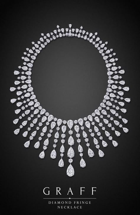 Graff Diamond Necklace, Graff Jewelry, Big Diamonds, Graff Diamonds, Stones Necklace, Fringe Necklace, Royal Jewels, Diamond Necklaces, Exclusive Jewelry