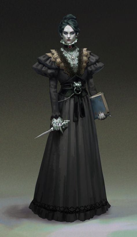 ArtStation - Supreme, Katya Zhiganova Gothic Characters, Witch Characters, Blades In The Dark, Curse Of Strahd, 다크 판타지, Dungeons And Dragons Characters, Best Dresses, High Fantasy, Fantasy Inspiration