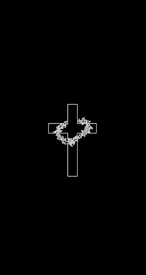 Download Black Cross With Garland Wallpaper | Wallpapers.com Cross Asethic Wallpaper, Simple Cross Wallpaper Iphone, Christian Wallpers Cross, Christian Cross Wallpaper Aesthetic, Wallpaper Backgrounds Cross, Black Christian Wallpaper Iphone, Iphone Christian Wallpaper Aesthetic Dark, Christian Wallpers Black, Christian Gym Wallpaper