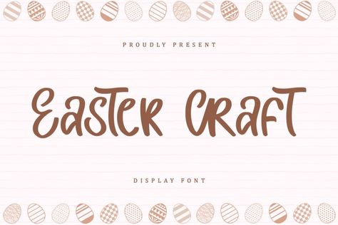 Easter Craft is a childish, easy-to-read handwritten font that conveys impeccable friendliness. Whether you’re using it for crafts, digital design, presentations, or making greeting cards, this font has the potential to become your favorite go-to font, no matter the occasion! Try before you buy Easter Craft font for iOS, Android, macOS, or Windows for free, […] The post Easter Craft Font appeared first on FreeFontDL. Easter Fonts, Italic Font, Free Script Fonts, Creative Lettering, Commercial Fonts, Easter Craft, Making Greeting Cards, Font Names, Font Types