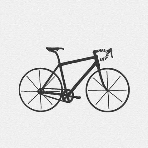 Bike Illustration Simple, Bike Line Drawing, Bike Drawing Simple, Bike Doodle, Bicycle Sketch, Cycling Artwork, Bicycle Drawing, Simple Bike, Trek Bicycle