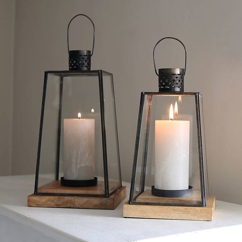 metal scandi lantern by red lilly | notonthehighstreet.com For the mantlepiece Indoor Lanterns Decor, Unusual Candles, Lanterns Hanging, Indoor Lanterns, Lantern Decor, Modern Lanterns, Lantern Candle, Large Lanterns, Scandi Home