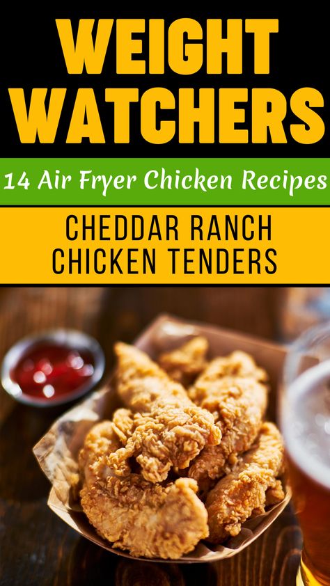 Weight Watchers Air Fryer Chicken, Cornflake Chicken Breast, Air Fryer Recipes Weight Watchers, Tender Chicken Breast Recipes, Ranch Chicken Tenders, Cheddar Ranch Chicken, Weight Watchers Air Fryer, Air Fryer Recipes Chicken Tenders, Air Fryer Chicken Recipes