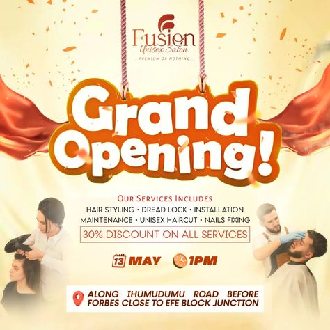 Grand Opening Of Fusion Unisex Salon . . . #ekpoma #grandopening #unisexsalon #elogsdesigns Grand Opening Beauty Salon, Grand Opening Salon, Unisex Haircuts, Grand Opening, Beauty Salon, Hair Cuts, Beauty, Quick Saves