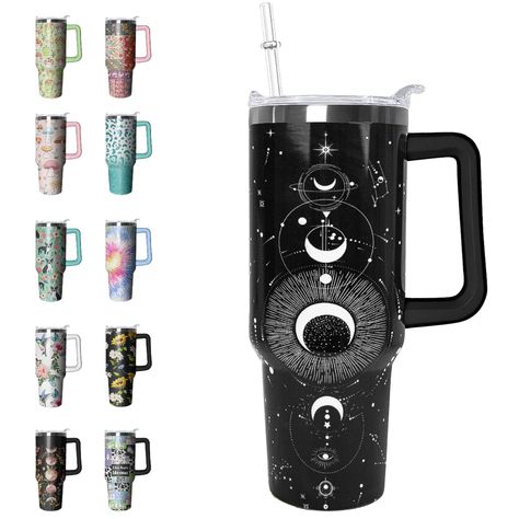 Tumbler Handle, Gothic Pattern, Reusable Tumbler, Gothic Gifts, Witchy Decor, Cool Gifts For Women, Insulated Cups, Cute Cups, Car Cup Holder