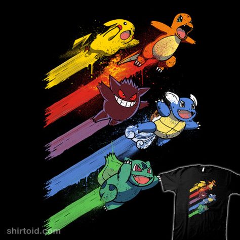 Pokésquad | Shirtoid #anime #bulbasaur #charmander #drsimonbutler #gaming #gengar #nintendo #pikachu #pokemon #pokemongo #tvshow #videogame #wartortle Kartu Pokemon, Computer Wallpaper Hd, Pokemon T, Pokemon Shirts, Pokemon Poster, Pokemon Birthday Party, Pokemon Tattoo, Pokémon Art, Pokemon Birthday