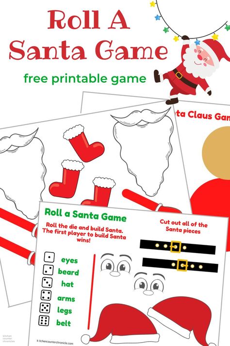 This Roll A Santa Printable Christmas Game is perfect for classroom holiday parties, Christmas breakfasts with Santa, or any other Christmas occasion! Great for all ages. #rollasantadicegameprintable #christmasclassroomgame #rolladicegame #christmasprintablegames Game For Classroom, Christmas Breakfasts, Santa Breakfast, Santa Activity, Classroom Holiday Party, Santa Games, Creative Christmas Crafts, Santa Printable, How To Draw Santa