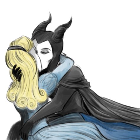 Aurora Sketch, Maleficent X Aurora, Aurora And Maleficent, Maleficent And Aurora, Maleficent Aurora, Yuri Comics, Alternative Disney, Punk Disney, Dark Disney